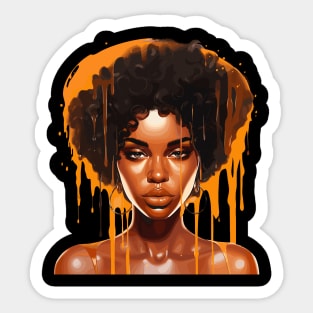 Afrocentric Woman Dripping With Melanin Sticker